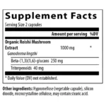 Organic Reishi Mushroom Capsules Supplement Facts Note