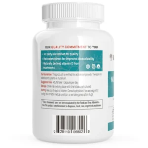 Real Mushroom Vitamin D from Organic Mushrooms Backside