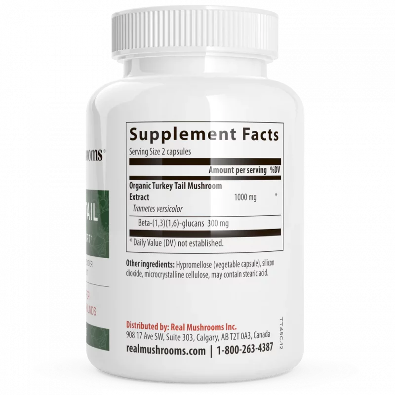 Turkey Tail Mushroom Capsules Supplements Facts