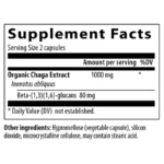 Real Mushroom Organic Chaga Extract Capsules Supplement Facts Note