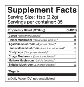 ADAPTOGENIC Powder | 7 Medicinal Mushrooms + Cacao