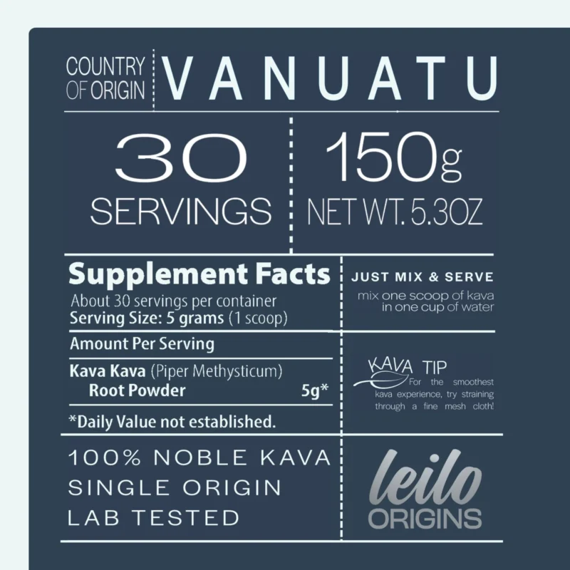 TRADITIONAL KAVA SUPPLEMENT FACTS