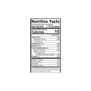 Nowadays 10mg Shot nutrition facts