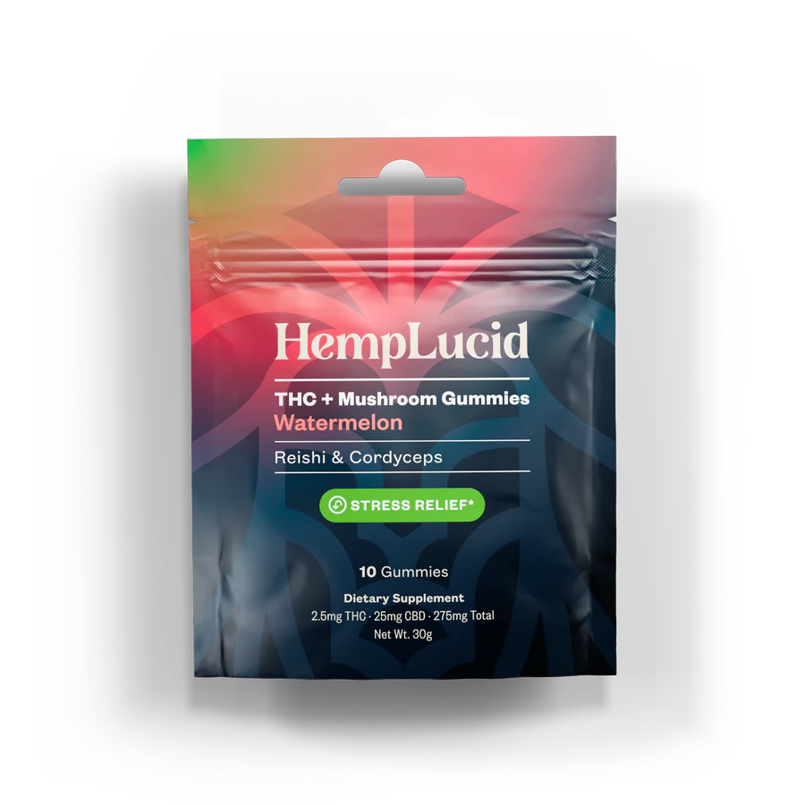 Pure Stress Mushroom Functional Gummies - Watermelon 10 cubes Pure Stress Mushroom Functional Gummies - Watermelon