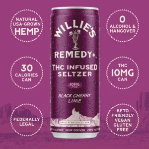 Willie’s Remedy Black Cherry Lime 10mg Sparkling Seltzer