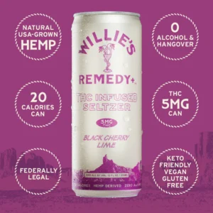 Willie’s Remedy Black Cherry Lime Sparkling Seltzer