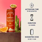 Willie’s Remedy Passion Orange Guava 10mg Sparkling Seltzer suggested dose