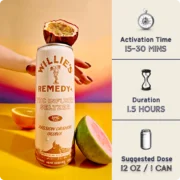 Willie’s Remedy Passion Orange Guava Sparkling Seltzer suggested dose