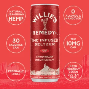 Willie’s Remedy Strawberry Watermelon 10mg Sparkling Seltzer