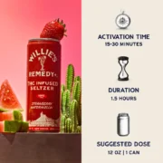 Willie’s Remedy Strawberry Watermelon 10mg Sparkling Seltzer suggested dose