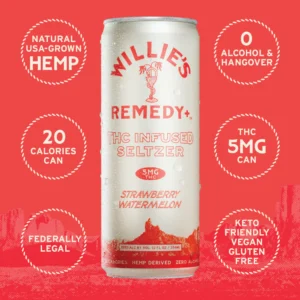 Willie’s Remedy Strawberry Watermelon 5mg Sparkling Seltzer