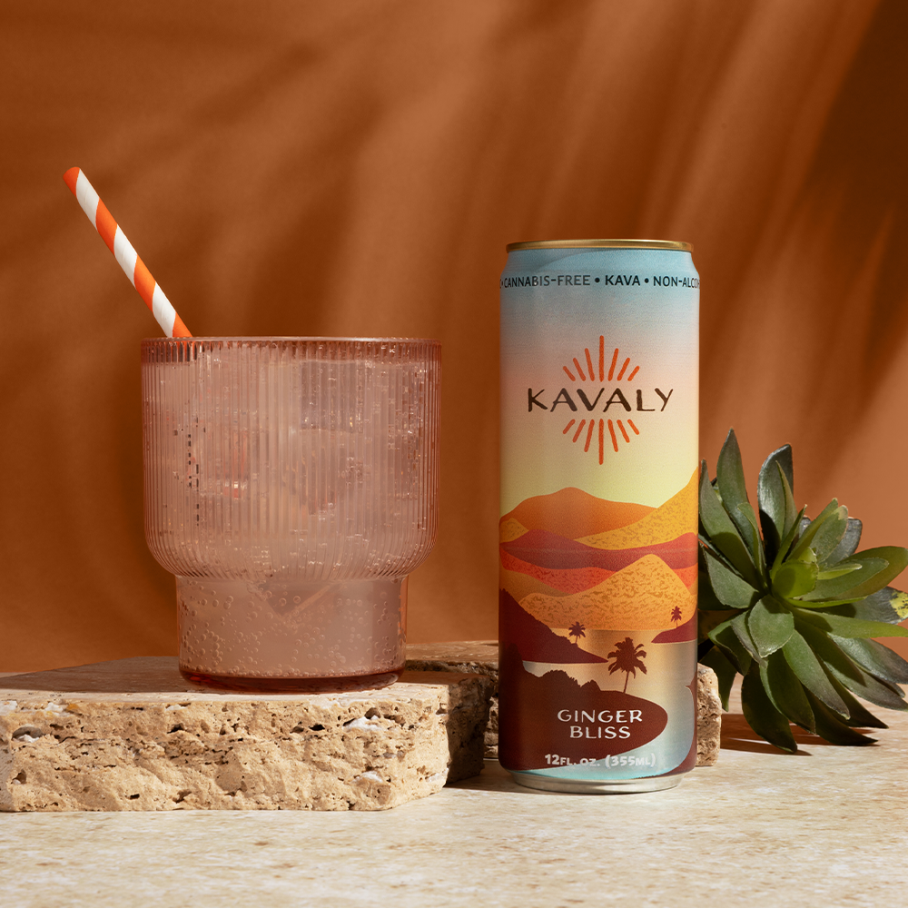 Kavaly Ginger Bliss Original Kava-Infused Sparkling Tonic