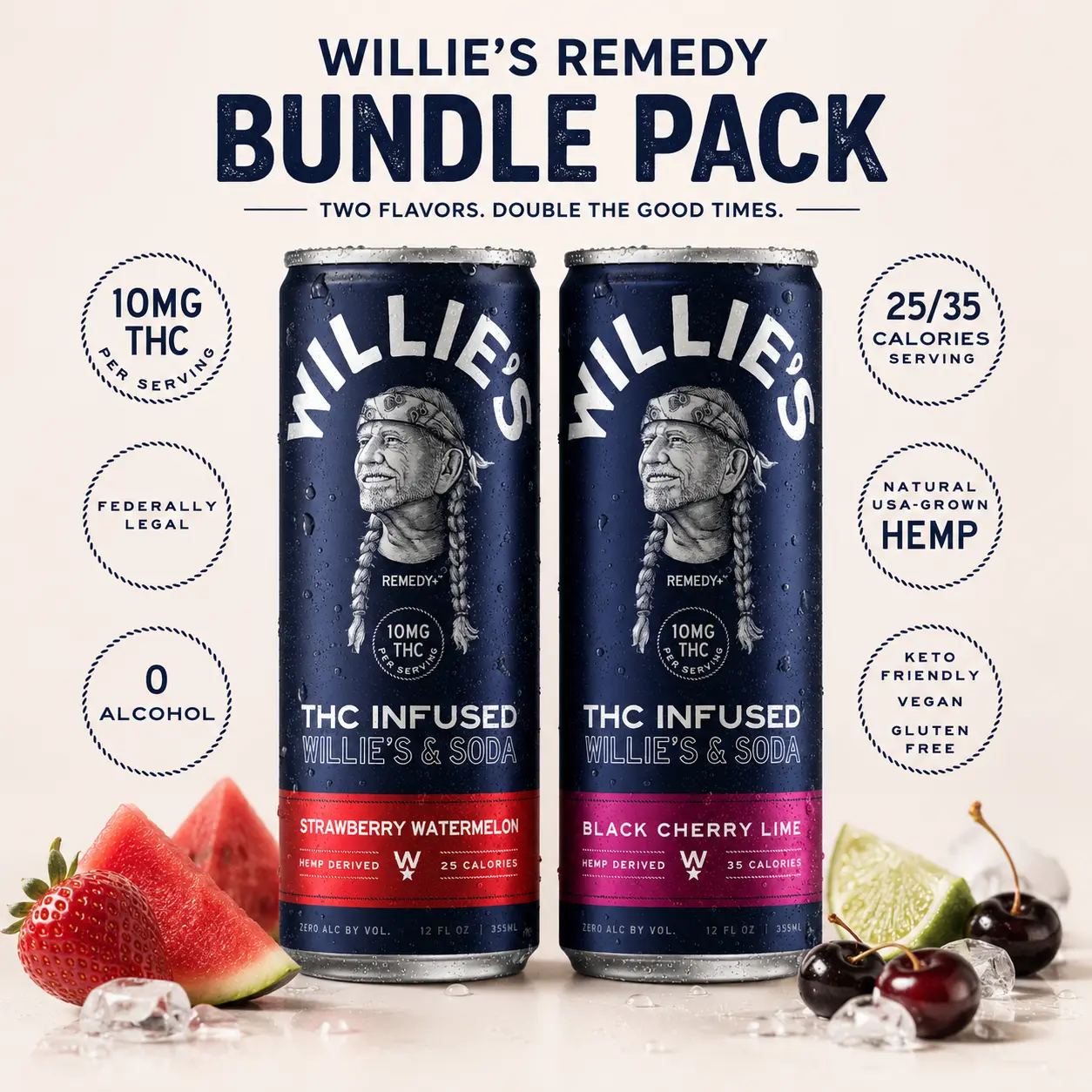 Willie's Remedy 10mg Sparkling Seltzer Variety Pack