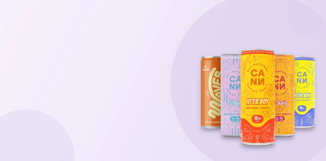 Sparkling seltzer cans from Cann and Waves